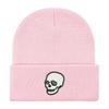 Gorro de tricô bordado com caveira