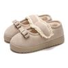 Sapatos Peludos Femininos Doces com Renda e Velcro para Outono e Inverno, Pantufas de Algodão da Moda Casual