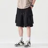 Shorts de trabajo retro japoneses finos de secado rápido para hombre, nuevo modelo de verano 2026, corte holgado, talla grande, shorts funcionales hasta la rodilla para hombre