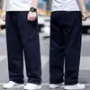 Pantalones casuales de talla grande para hombre de Amazon transfronterizos, nuevo estilo primavera/verano, extragrandes para personas altas y corpulentas, pantalones largos rectos holgados elásticos