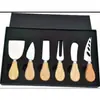 Set de Regalo Cuchillo para Queso con Mango de Roble Transfronterizo Espátula para Mantequilla Cuchillo para Queso Crema de Cocina Herramientas de Horneado de Acero Inoxidable