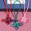 Nudo Chino de Dos Colores con Borla Doble Colgante Nudo Propicio Cuerda de Mango Adorno Accesorio Borla Regalo DIY Colgante para Coche