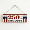 Letrero de Madera del Día de la Independencia - 250 Aniversario de los Estados Unidos - Decoración Colgante para Hogar, Puerta, Ventana, Patio