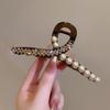 2024 Novo High-end Sense Estilo Coreano Pérola Strass Grab Clip Luz Luxo Flash Diamante Tubarão Clipe Traseiro Cabeça Disco Hairpin Hairpin