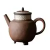Dibujo de Barro de Roca Antigua Tetera de Plata Maceta de Cerámica Vintage de Tres Patas Olla Individual para el Hogar Tetera para Juego de Té Kung Fu Tetera de Cerámica de Alta Calidad
