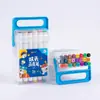 Set de Marcadores Doble Punta, 24 Colores, Set de Marcadores Pequeños a Base de Alcohol, Soporte Triangular para Plumas, Materiales de Dibujo para Niños