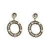 Pendientes geométricos de gran venta transfronterizos europeos y americanos, con gotas de agua antiguas exageradas y diamantes huecos, pendientes metálicos vintage.