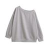 Jaqueta Feminina Estilo Americano com Design Único, Blusa Solta Off-Shoulder para Início do Outono, Moletom Assimétrico no Ombro, Moletom com Ombro Normal