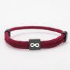 Pulsera Multicolor de Cuerda Milán con Punto Cruzado Símbolo de Infinito Letras de Acero Inoxidable Negro Ajustable Pulsera de Cuerda Trenzada