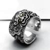 Anillo de pulgar estilo hip-hop retro de moda de defensa personal de talla grande con personalidad dominante para hombre en plata tailandesa S925