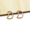Anillo nasal de acero inoxidable con incrustaciones de circonita 316L, luna, 16 g, 8/10 mm