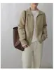 Cárdigan de estilo europeo 100% lana pura para mujer, solapa, engrosado, 26 nuevo estilo otoño/invierno, mangas raglán, top chaqueta de punto casual