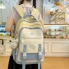 Mochila nueva de gran capacidad, elegante, estilo japonés con bloques de color, para estudiantes de secundaria y preparatoria, mochila para computadora simple y versátil