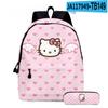 3D Nuevo Producto HelloKitty Dibujo Animado Lindo Sanrio Hello Kitty Mochila Estudiante Bolsa Escolar Estuche Dos Piezas Set