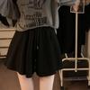 Calça-Saia de Comprimento Três Quartos Versátil Novo Estilo Chinês Shorts Femininos Shorts Largos para Casa Calça Casual Solta Calça-Saia Roupa Feminina Calças