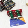 Spot atacado série de Natal xadrez floco de neve mini fivela porta-moedas bolsa de mão pequena feminina atacado