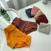 Pantaletas cómodas y coloridas estilo japonés con diseño de panal para mujer, entrepierna de algodón de color liso, levanta glúteos, sin costuras, de tiro bajo para mujer