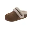 Botas de Nieve de Suela Gruesa para Aumentar la Altura, Zapatillas de Piel Abiertas por la Mitad Bidireccionales para Mujer, Calzado de Invierno Nuevo 2026 con Forro de Terciopelo, Zapatos de Algodón tipo Birkenstock