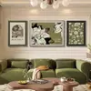 Pintura Decorativa para Sala de Estar Vintage Estilo Francês, Parede de Fundo para Sofá, Arte de Nicho, Arte de Parede de Luxo Leve, Modelo Novo com Frete Grátis