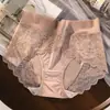 Pantaletas de Mujer Talla Grande 7A Antibacterianas con Entrepierna Extendida de Cintura Alta 100kg Verano Ultradelgadas Sexy de Encaje Sin Costuras Transpirables