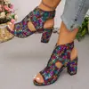 Verano 2026 Nuevo Comercio Exterior Talla Grande para Mujer Casual Cómodos Modernos Peep-Toe Elegantes Coloridos Tacones Altos Talla Única para Todos