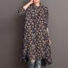 2023 Top de Manga Larga Estampado para Mujer Kaftán Vestido Camisa Dobladillo Alto y Bajo Camisa Transfronterizo Amazon