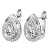 Desejo venda quente estilo coreano moda simples fivela de orelha brincos de luxo cristal zircão gota d'água diamante all-match fivela de orelha de diamante completo