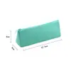 Nova bolsa de armazenamento de silicone trapezoidal, versão coreana, bolsa de maquiagem impermeável de cor sólida simples, estojo de papelaria e estojo de lápis portáteis de grande capacidade
