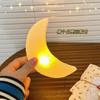 Lámpara de noche creativa con forma de luna para dormitorio, lámpara de noche con forma de luna de dibujos animados para niñas, regalo de cumpleaños, adornos