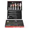 Juego de 6 cuchillos de cocina de acero inoxidable con mango de cola de fénix, cuchillo de chef para el hogar, cuchillo para fruta, caja de regalo