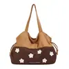 Bolso Transfronterizo de Gamuza Estrella Marrón para Mujer Estilo Coreano Otoño/Invierno Gran Capacidad Casual para Viajar Bolso de Hombro Tote