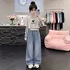 Nuevo Estilo Niños Tendencia Fútbol Manga Corta Jeans Ropa Marca de Moda Comercio Exterior Ropa Infantil Niños Conjunto de Verano
