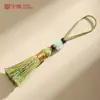 Marcador de Libro de Abanico de Borla de Algodón Retorcido a Mano Estilo Chino de 5 cm, Peine de Mano, Accesorio para Ropa, Llavero, Colgante