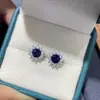 Aretes de Zafiro Cultivado Girasol Estilo Coreano Lujo Ligero Aretes de Celebridad de Internet Aretes Personalizados Clásicos Joyería Fresca