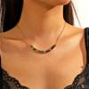Collar de circonita de corazón versátil avanzado de nicho de lujo ligero con incrustaciones en capas de estrella de cinco puntas transfronterizo europeo y americano