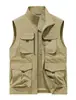 Nuevo Chaleco de Trabajo para Hombre de Primavera y Otoño con Múltiples Bolsillos, Cuello Alto, Chaqueta sin Mangas, Chaleco Casual para Pesca al Aire Libre 2588