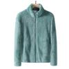 Abrigo de lana de cordero estilo Youjia, cuello alto, chaqueta de forro polar para pareja, cárdigan de forro polar para hombre, forro de chaqueta para mujer