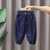869 Jeans de Primavera e Outono para Crianças Calças Harlan Largas Calças de Bebê Calças Casuais Infantis para Meninos Calças de Outono Estilo Western