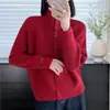 Suéter de tricô com gola alta, cardigã para o início do outono, roupa feminina casual e sofisticada, novo casaco de designer outono-inverno 2026