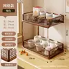 Material Metálico Dupla Camada Prateleira de Armazenamento de Mesa Multifuncional Camadas de Armazenamento Mesa de Jantar Aparador Banheiro Cozinha Organização