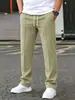 Pantalones casuales de traje para hombre, pants holgados tipo sudadera, cintura elástica con cordón, bolsillos inclinados, adecuados para el uso diario