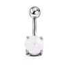 Ombliguera Transfronteriza de Acero Inoxidable Flor Mariposa Bola de Arcilla Suave Plata Anillo para Ombligo Simple Básico Joyería para Perforación