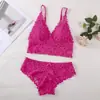 Ropa Interior de Encaje Francés para Comercio Exterior Transfronterizo Set de Ropa Interior Delgada con Relleno Diseño Hermoso en la Espalda sin Aros Correas Ajustables en los Hombros con Almohadillas en el Pecho Sujetador para Mujer