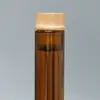 Tubo de Incienso Marrón Shengtian 3-50g Estilos Largo y Corto, Tubo de Ensayo Plano de Vidrio Tubo de Incienso de Vidrio Opaco con Tapón de Madera