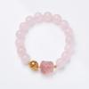 Chou's Design 10MM Pulseira de Cristal Rosa Fluorita Despertando Leão Auspicioso Pulseira de Bola de Nuvem Jóias de Maré Nacional para Namoradas