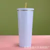 Nueva Taza Térmica de Acero Inoxidable 304, Taza Portátil al Vacío con Borde Dorado y Popote, Taza de Café Personalizable con Impresión de Logo