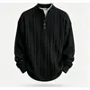 Suéter de Invierno 2026 Estilo Coreano Nuevo con Cuello Henley para Hombre, Suéter de Punto Retorcido, Suéter Falso de Dos Piezas para Hombre