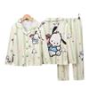 Pijama para Niñas del Sudeste Asiático Otoño e Invierno Delgado Manga Larga Otoño Niños Medianos y Grandes Ropa de Casa para Niñas Traje Cárdigan de Princesa