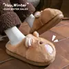 Pantuflas de Algodón Marmot para Mujer 2026 Nuevo Otoño Invierno para Interiores Hogar Felpa Cálida Suela Gruesa Antideslizantes Pantuflas de Algodón para Mujer