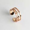 Anillo Abierto de Moda Transfronterizo Cadena de Doble Capa Anillo para el Dedo Acero Inoxidable Ajustable Celebridad de Internet Femenina Lujo Ligero Estilo Frío